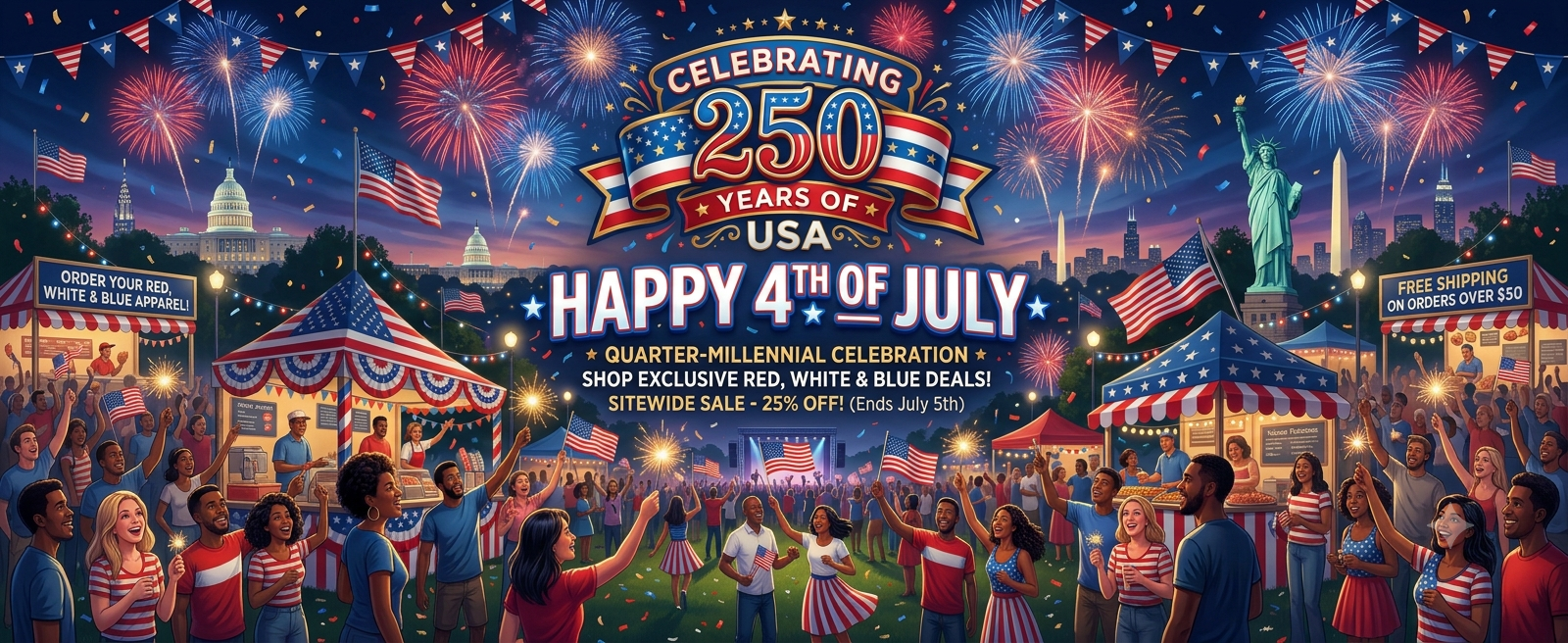 Celebrating 250 Years of USA - Happy 4th of July